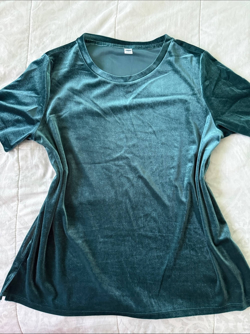 Old Navy Teal Velvet Short-Sleeve Tee